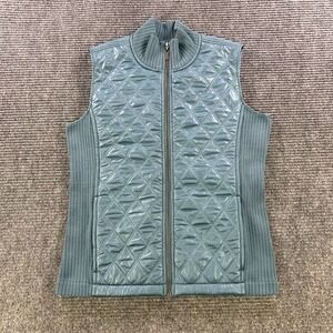 prAna Diva Sherpa Interior Lining Blue Quilted Vest Womens Medium Outdoors